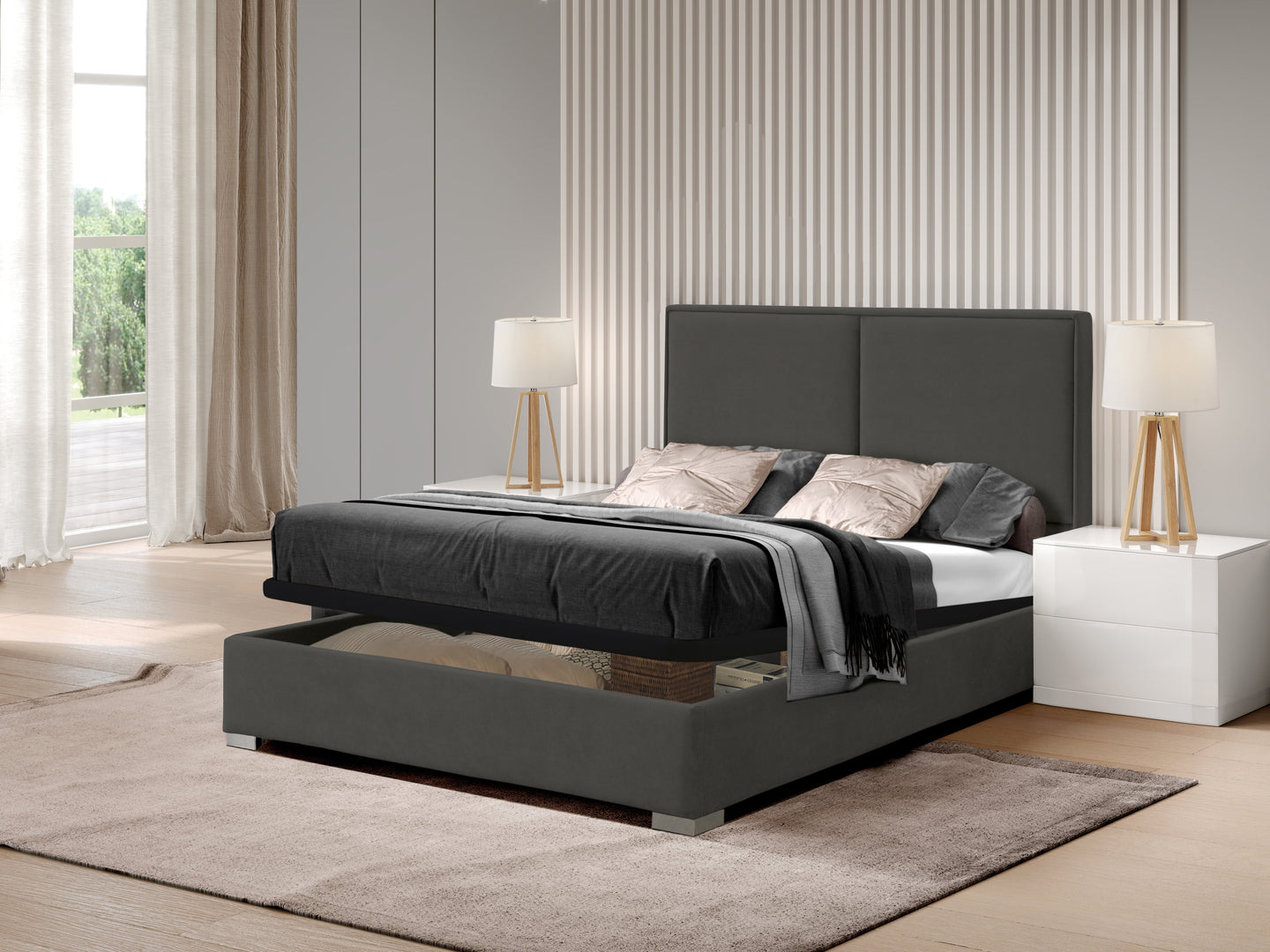 Pesukastiga Voodi Carmina 160X200Cm Velvet Gl31 Brown Eritellimus Pesukastiga