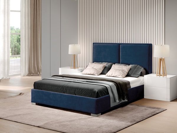 Загрузите изображение в программу просмотра галереи, Pesukastiga voodi Carmina 180x200cm Velvet Gl41 Navy Blue

