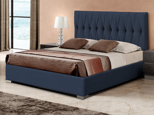 Pesukastiga voodi Mulan 160x200cm Velvet Gl41 Navy Blue