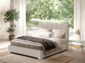Pesukastiga voodi Indira 160x200cm Velvet Gl2 Ivory