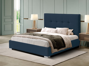 Pesukastiga voodi Rita 180x200cm Velvet Gl41 Navy Blue