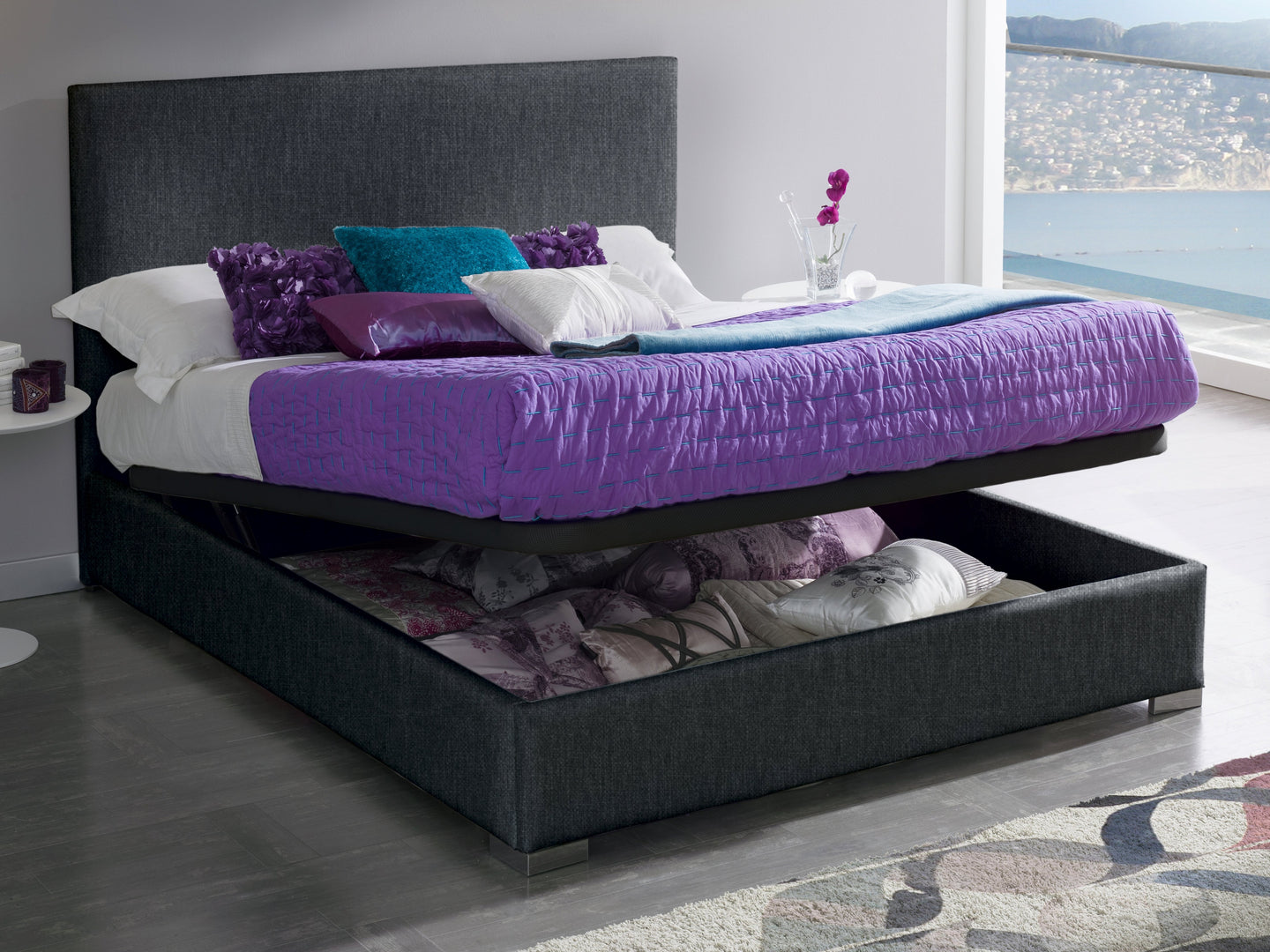 Pesukastiga Voodi Piccolo 180X200Cm Savana Dark Grey Eritellimus Pesukastiga